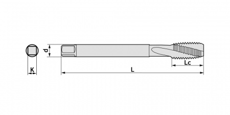 Метчик М22*2,5 для глухих отверстий, с покрытием TiCN-C_4