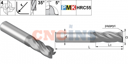 CNCINS PMK23.z4.16.50.140.35.R10 TiAlN