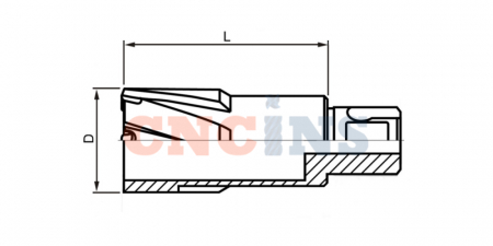 DNTC-40300 Корончатое сверло по металлу, TCT, 30*50 мм, универсальный хвостовик 19 мм
