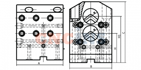 BMT65-SB25x65x110 Инструментальный блок для расточных державок (осевое крепление, тип SB)